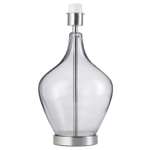 Classic Design Modern Smoked Grey Glass Table Lamp Base with Satin Brass Base