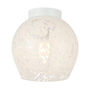 Contemporary Elegant Semi Flush Ceiling Light with Opal Snowflake Glass Shade