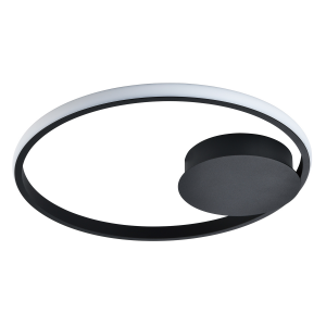 Black Contemporary Minimalistic Eco-LED Ceiling Light with Circular Ring Design