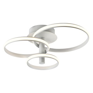 Modern Designer Matt White Triple Ring Low Energy LED Ceiling Light Fitting