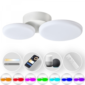 Modern Smart LED Ceiling Light with RGB and CCT Control with Downlighter Heads