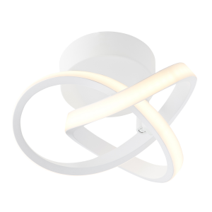 Modern and Compact Matt White LED Ceiling Light Fitting with Slimline Metal Arm