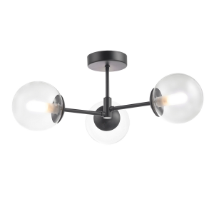 Modern Designer Mat Black Bathroom Ceiling Light Fitting with LED G9 Bulbs