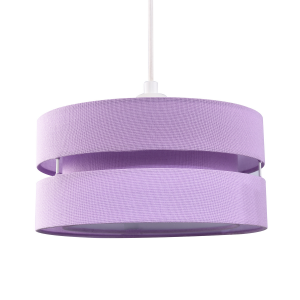 Contemporary Quality Lilac Linen Fabric Triple Tier Ceiling Pendant Light Shade