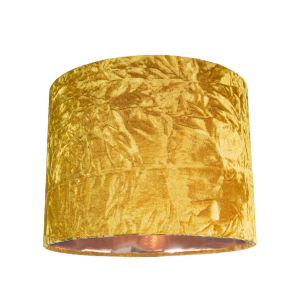 Modern Ochre Crushed Velvet 8" Table/Pendant Lampshade with Shiny Copper Inner