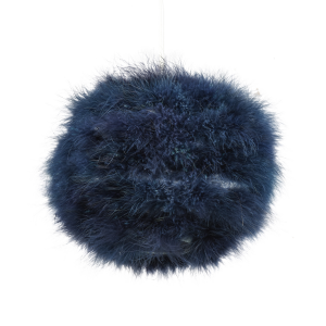 Modern and Distinctive Small Real Navy Blue Feather Decorated Pendant Lamp Shade
