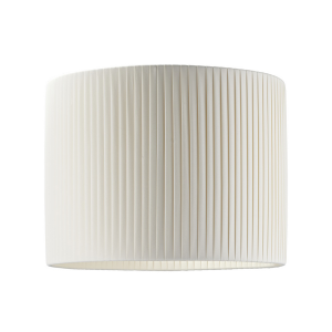 Modern Chic Designer Double Pleated Cream Cotton Fabric 10" Drum Lampshade
