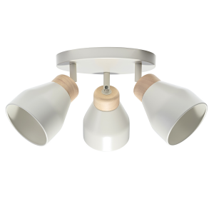 Contemporary Scandinavian Designed Triple Spot Ceiling Light in Muted Dove Grey