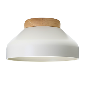 Contemporary Scandinavian Designed Semi Flush Ceiling Light in Muted Dove Grey